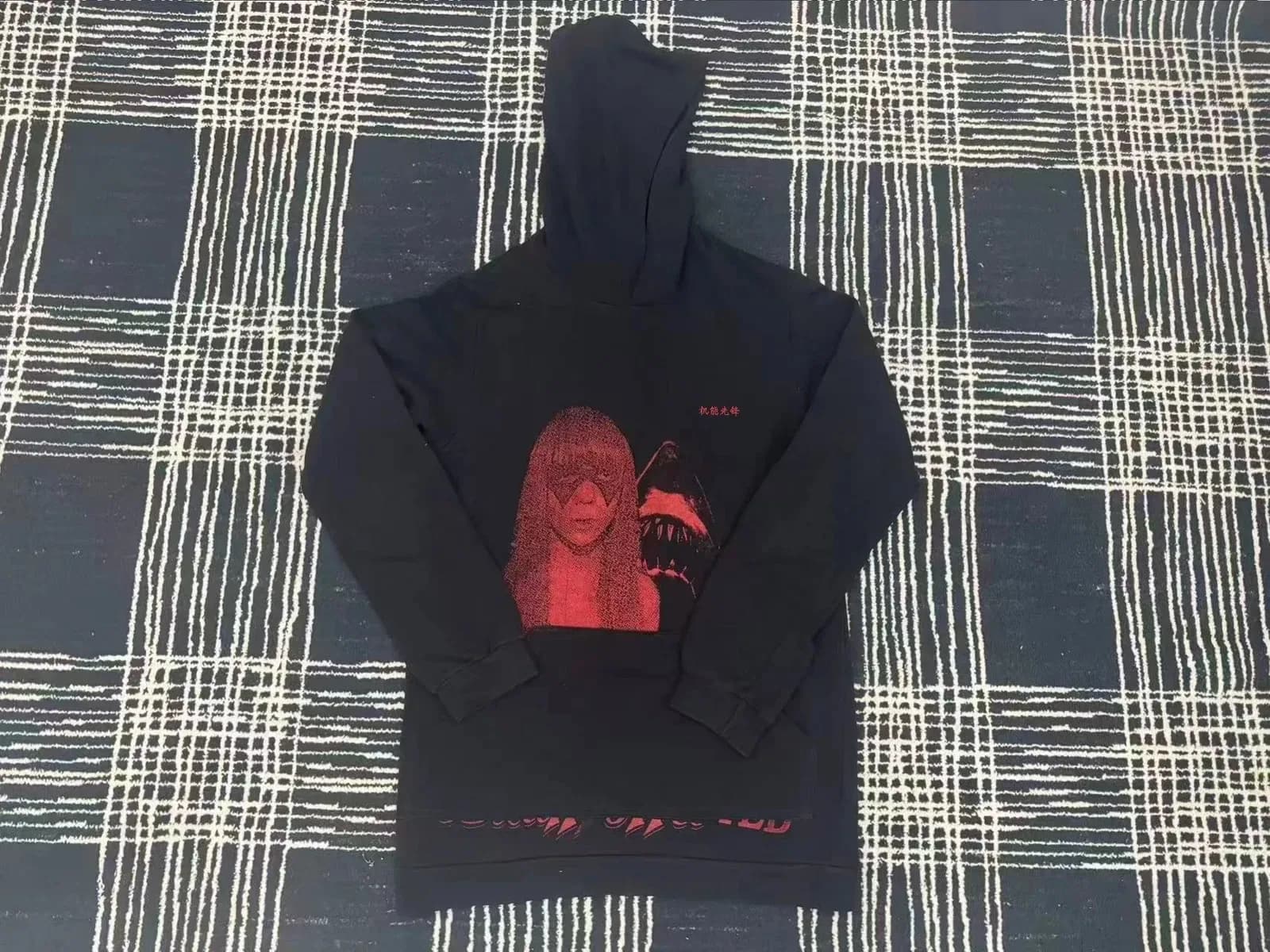 Red Shark Distressed Hoodie